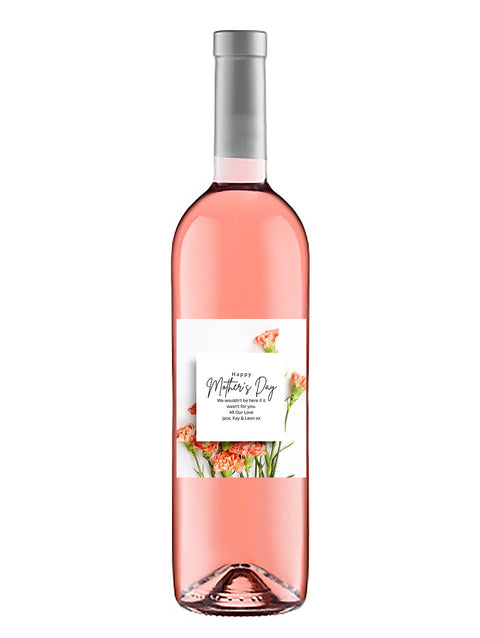 Personalised Wine Bottle Label - Mother´s Day Flowers Design