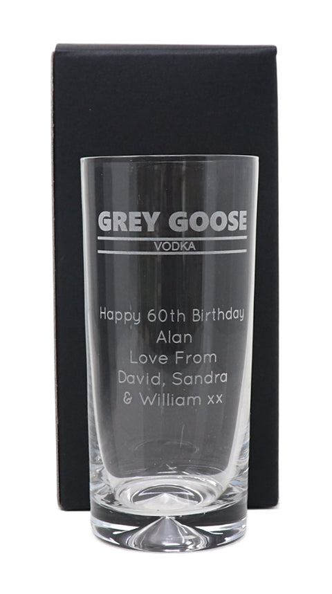 Personalised Highball Glass & 35cl Grey Goose - Grey Goose Vodka Banner Design