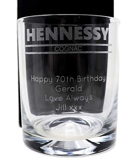 Personalised Glass Tumbler & Miniature - Hennessy Cognac Banner Design