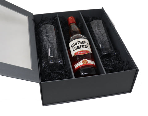 Personalised Pair of Crystal Highballs & 70cl Southern Comfort