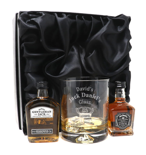 Personalised Glass Tumbler & Miniature - Jack Daniels Design