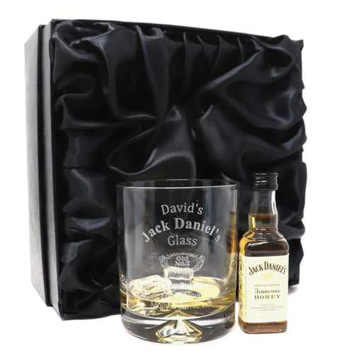 Personalised Glass Tumbler & Miniature - Jack Daniels Design