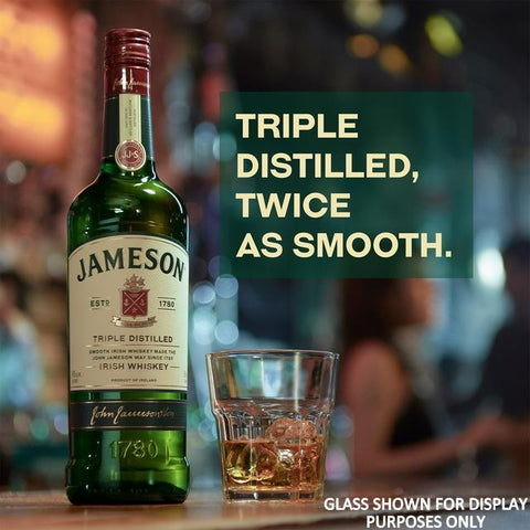 Personalised Crystal Glass Tumbler & 70cl Jameson Irish Whiskey - Jameson Label Design