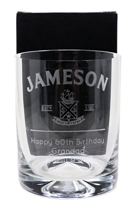 Personalised Glass Tumbler & Miniature - Jameson Label Design