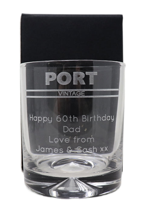 Personalised Glass Tumbler - Port Banner Design