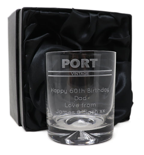 Personalised Glass Tumbler - Port Banner Design