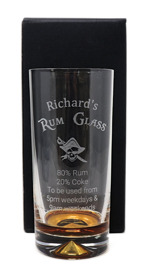 Personalised Highball Glass - Rum % Design