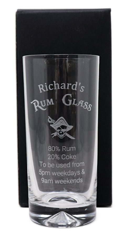 Personalised Highball Glass & 70cl Captain Morgan - Rum % Design