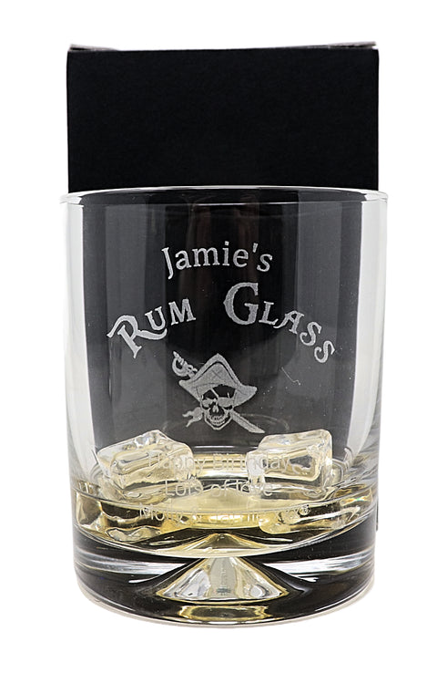 Personalised Dimple Glass Tumbler - Rum Design