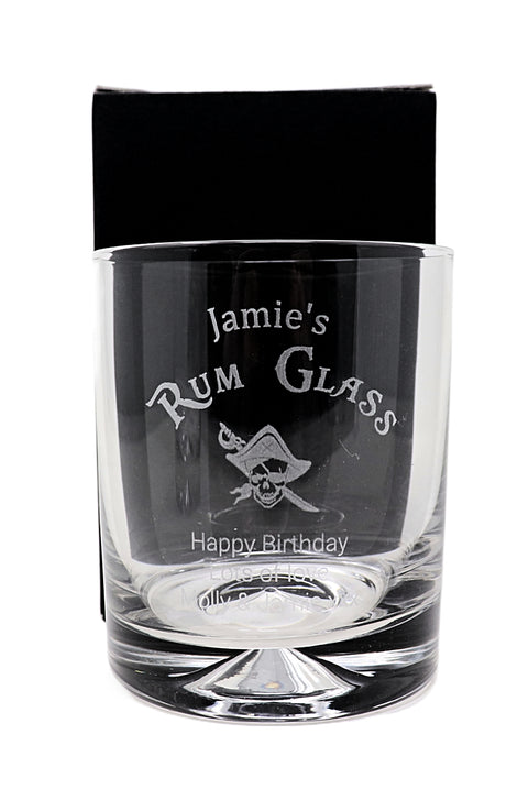 Personalised Glass Tumbler & Miniature - Rum Design