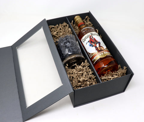 Personalised Rum Glass Tumbler & 70cl Captain Morgan Rum Gift Set