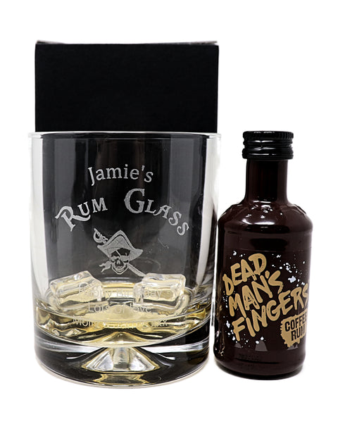 Personalised Glass Tumbler & Miniature - Rum Design