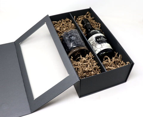 Personalised Rum Glass Tumbler & 35cl Bottle of Kraken Gift Set