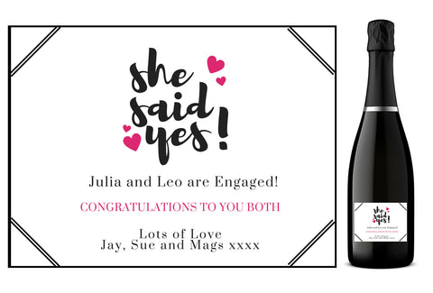 Engagement Bottle Labels