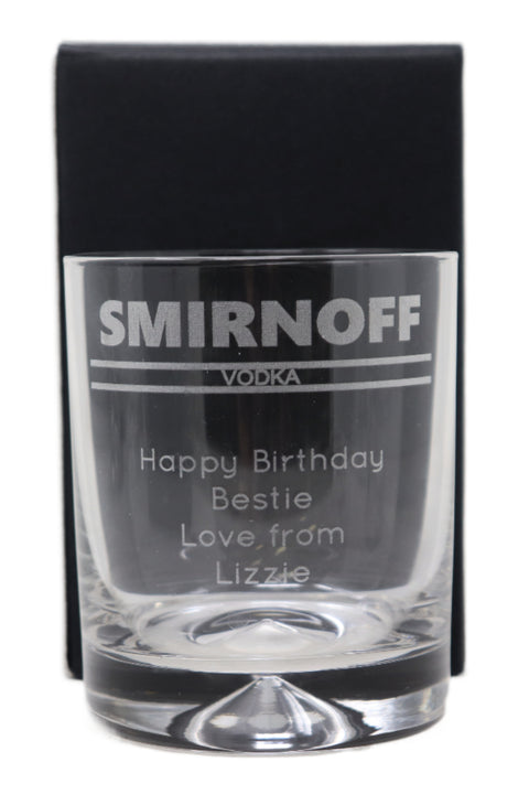 Personalised Glass Tumbler - Smirnoff Banner Design