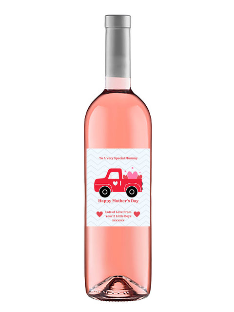 Personalised Wine Bottle Label - Mother´s Day Truck Design