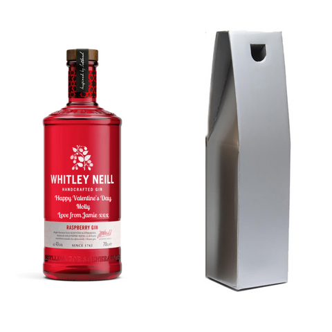 Personalised Bottle of Whitley Neill Raspberry Gin 70cl