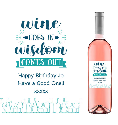 Personalised Wine Bottle Label - Wine Wisdom Design