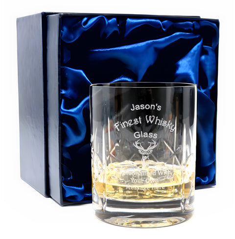 Personalised Crystal Glass Tumbler - Finest Whisky Design