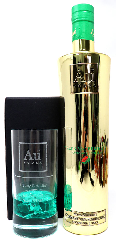 Personalised Highball Glass & 70cl Au Vodka - Label Design
