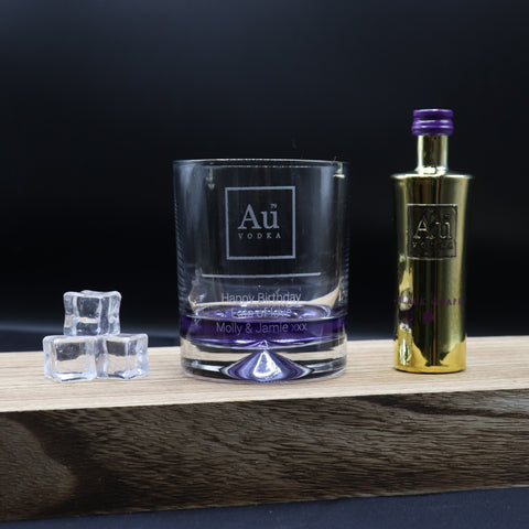 Personalised Glass Tumbler & Miniature - Au Vodka Design