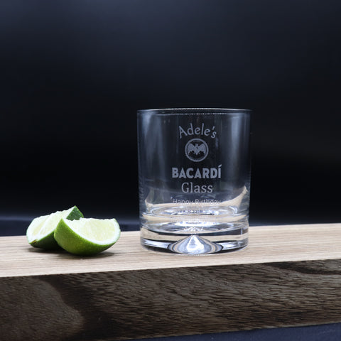 Personalised Glass Tumbler - Bacardi Design