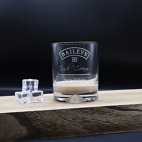 Personalised Glass Tumbler - Baileys Label Design