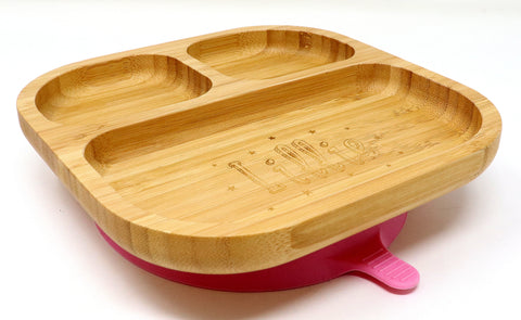 Personalised Eco Friendly Bamboo Suction Dinner Plate for Babies & Children