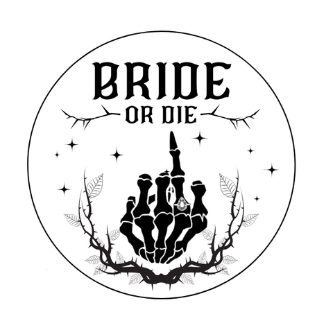 Bride or Die Hen Party Design Edible Cocktail Drink Toppers