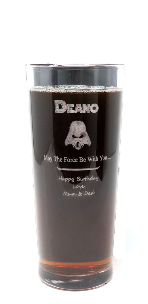 Personalised Pint Glass - Star Wars Darth Vader Design