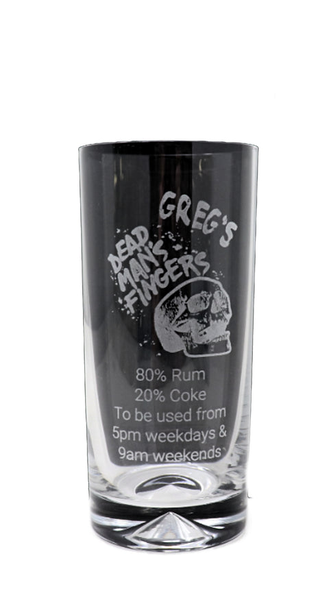 Personalised Highball Glass - Dead Man's Fingers Rum Design