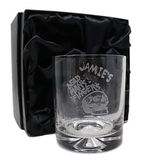 Personalised Engraved Dead Man's Fingers Rum Glass Tumbler