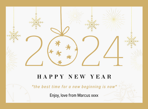 Personalised Prosecco Bottle Label - Gold New Year Design