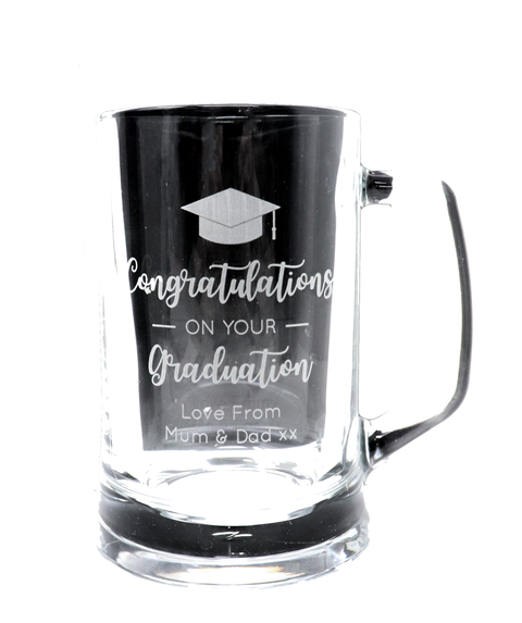 Personalised Pint Glass Tankard - Graduation Design