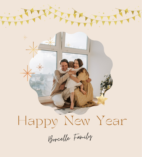 Personalised Wine Bottle Label - New Year Photo Design