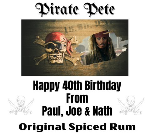 Personalised Miniature Alcohol Bottles - Birthday Photo Rum Design