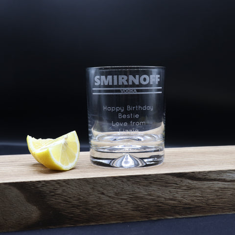 Personalised Glass Tumbler - Smirnoff Banner Design