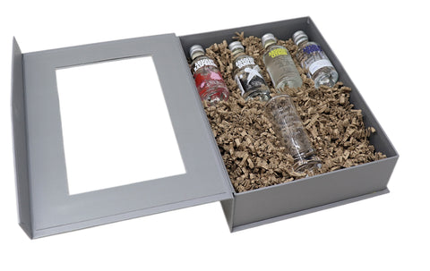 Personalised Tall Shot Glass & Absolut Vodka in Presentation Gift Box