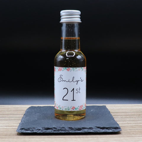 Personalised Miniature Alcohol Bottles - Birthday Age Roses Design