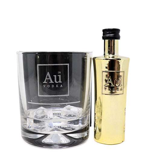 Personalised Glass Tumbler & Miniature - Au Vodka Design