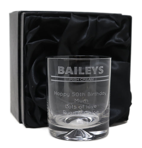 Personalised Glass Tumbler - Baileys Banner Design