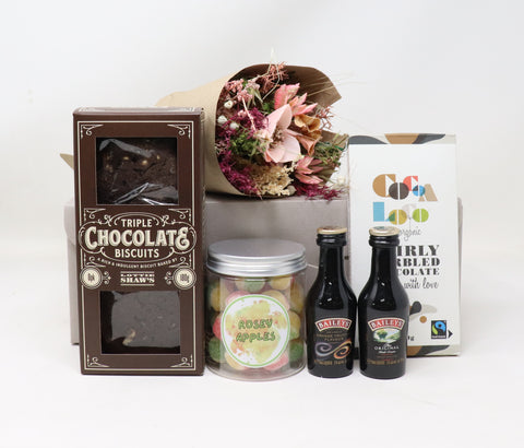 Baileys Irish Cream, Flowers & Treats Hamper Gift Box