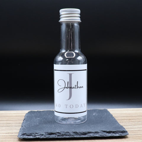Personalised Miniature Alcohol Bottles - Birthday Initial Design
