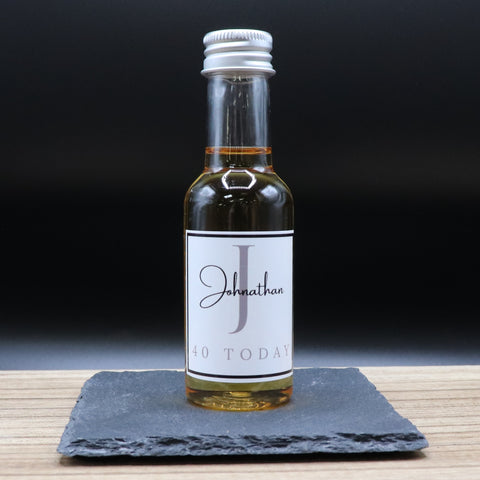 Personalised Miniature Alcohol Bottles - Birthday Initial Design