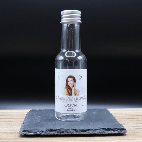 Personalised Miniature Alcohol Bottles - Birthday Photo Heart Design