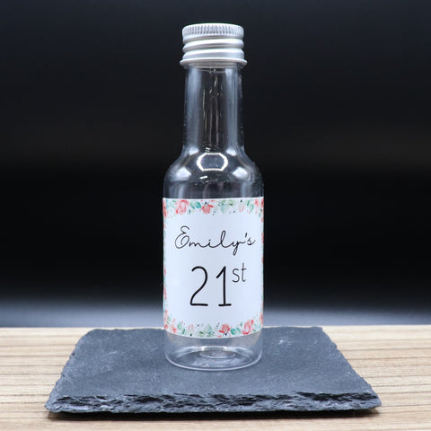 Personalised Miniature Alcohol Bottles - Birthday Age Roses Design