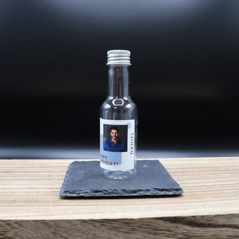 Personalised Miniature Alcohol Bottles - Birthday Blue Photo Design