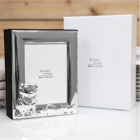Silver Plated Christening Photo Album in Personalised Gift Box