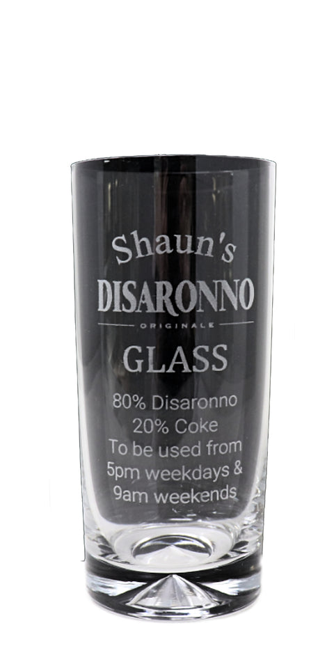 Personalised Highball Glass - Disaronno % Design