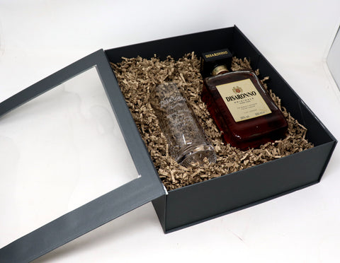 Personalised Crystal Highball Glass & Amaretto - Disaronno Design